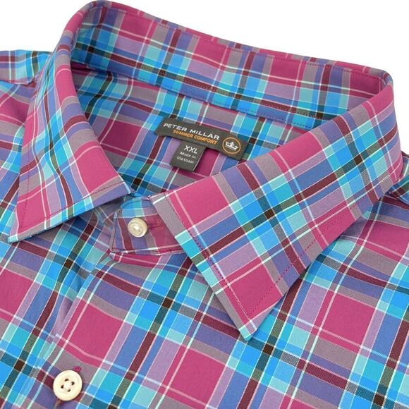 NWT Peter Millar Men's Summer Comfort Rosewood Pebbles Performance Shirt XXL - Picture 3 of 14